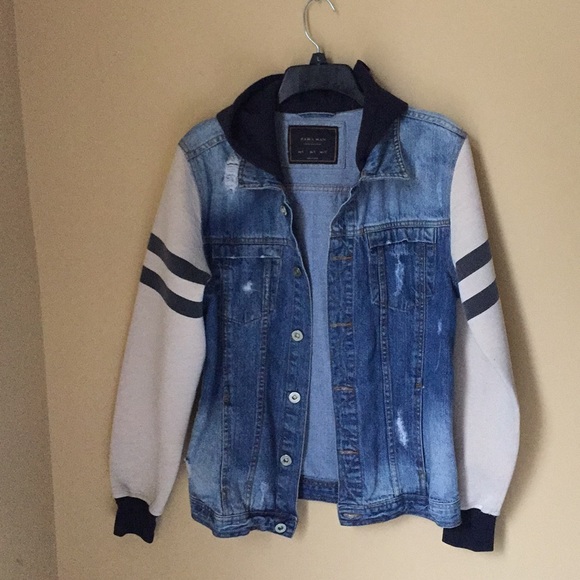 mens denim sweatshirt jacket
